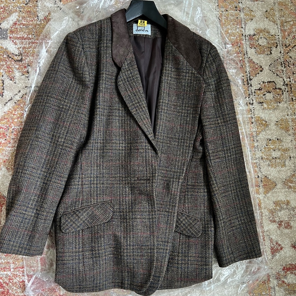 Vintage Wool & Suede Blazer